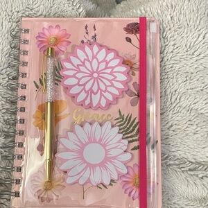 Floral Notebook with Gold Pen